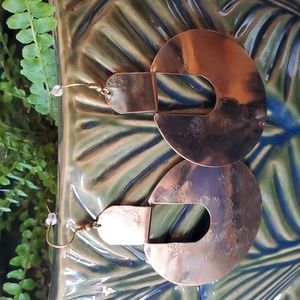 Twisted Silver Brass Earrings